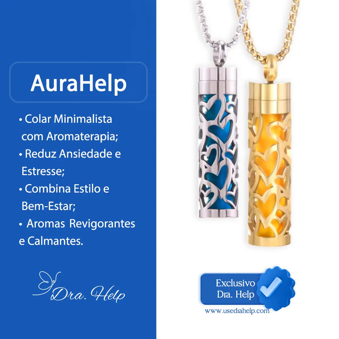 AuraHelp • Colar minimalista com pingente que libera aromaterapia - Dra. Help